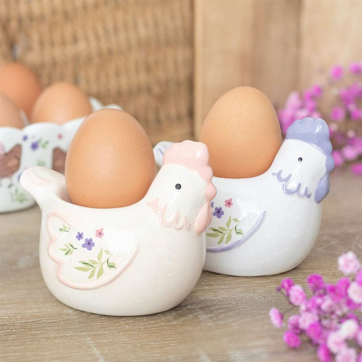 Set of 2 Hen Shaped Egg Cups