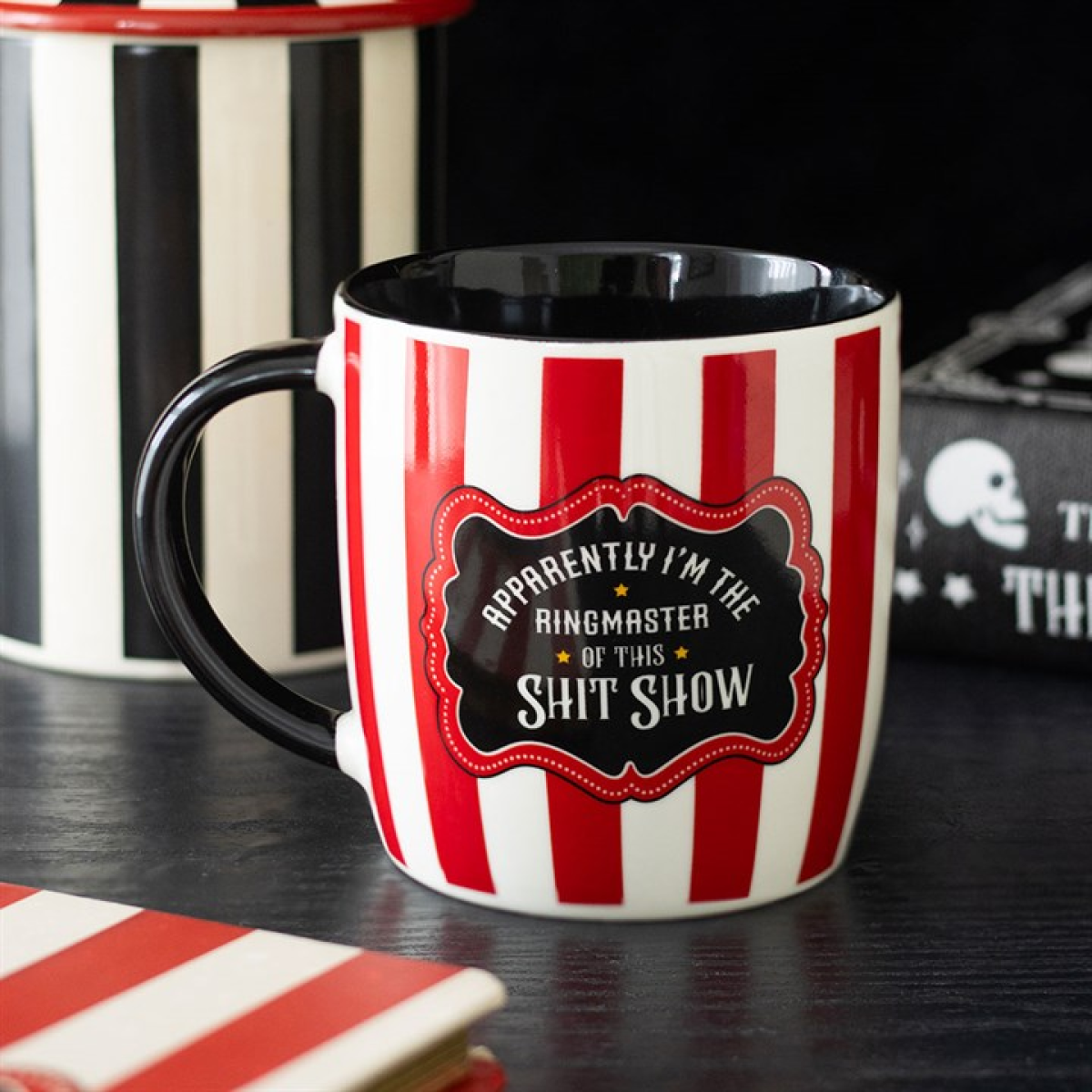 Red Striped Ringmaster Mug