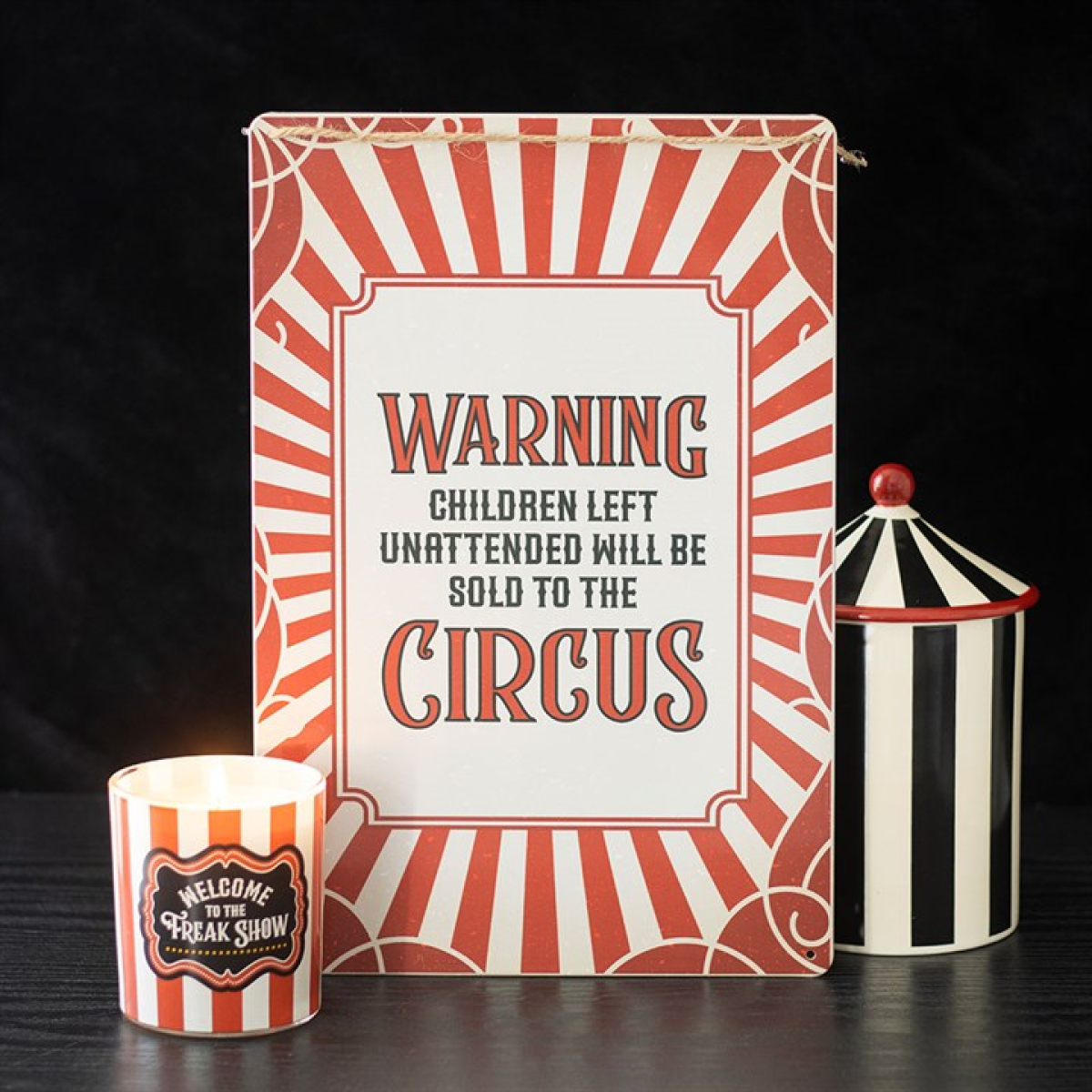 Circus Warning Metal Hanging Sign