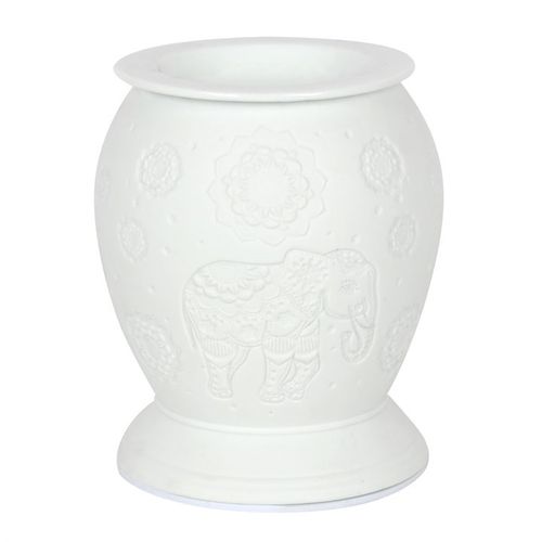 Elephant White Ceramic Electric Oil Burner and Wax Warmer