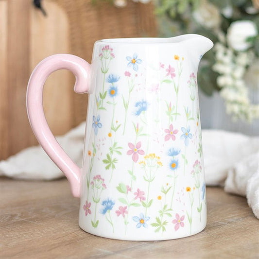 Floral Print Ceramic Flower Jug